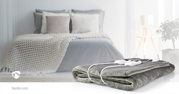 Nedis Elektrisk Tæppe | Undertæppe | 2 Personer | 160 x 140 cm | 9 Varmeindstillinger | 9 h | Vaskbar | Overophedningsbeskyttelse | Digital kontrol | Fleece / Polyester