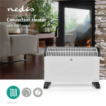 Nedis Elradiator | 2000 W | 3 Varmeindstillinger | Justerbar termostat | Fald over beskyttelse | Integrerede håndtag | Hvid