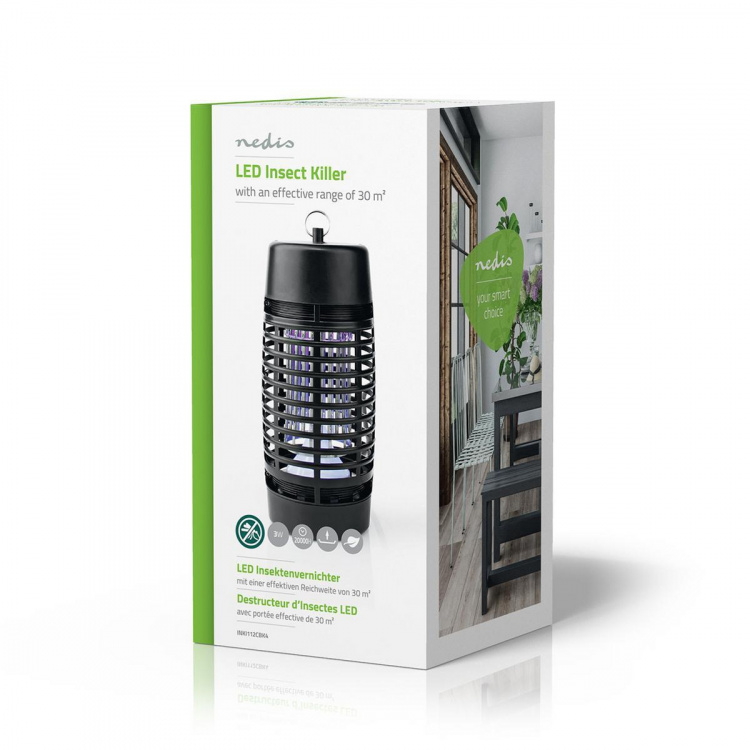 Nedis Myggefælde | 3 W | Lampe Type: LED Light | Effektiv rækkevidde: 30 m² | Sort