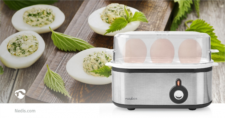 Nedis Æggekoger | Målebæger | Aluminium / Sort