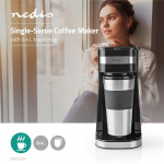 Nedis Kaffemaskine | Filterkaffe | 0.4 l | 1 Kopper | Sort / Sølv
