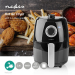 Nedis Hot Air Fryer | 2.4 l | Timer: 30 min | Analog | Aluminium / Sort