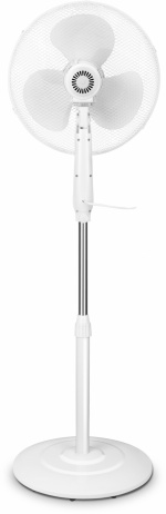 Gulvventilator, 40 cm, lavt støjniveau, 3 hastigheder, rund fod