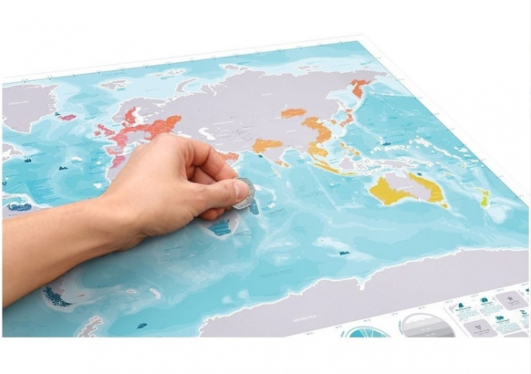 Ocean Scratch Map - kort, hvor du ridser de steder, du har besøgt