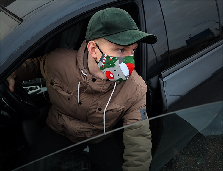 Mundbeskytter med julemotiv (Merry X-mas)