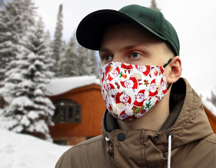 Mundbeskytter med julemotiv (julemanden)