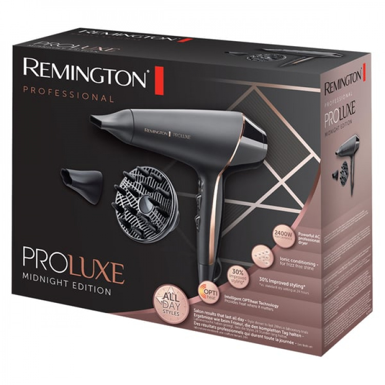 Remington PROLuxe Midnight Edition 2400 W Sort, Guld
