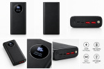 Powerbank with 20000 mAh and digital display, black