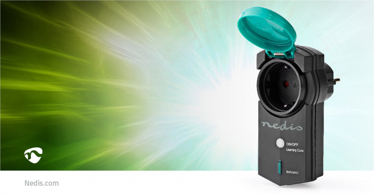 Nedis RF-Stik | Mesh / RF, frequency 433 Mhz | IP44 | 3680 W | EU stik / Type F (CEE 7/7) | -20 - 50 °C | Grøn / Sort