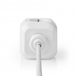 Nedis Udvidelse Socket | Stikprop med sidebens jord / Type F (CEE 7/7) | 4-vejs | 1.50 m | 3680 W | 16 A | Slags jordforbindelse: Sidekontakter | 230 V AC 50/60 Hz | Kontakt Vinkel: 90 ° | H05VV-F 3G1.5mm² | Hvid
