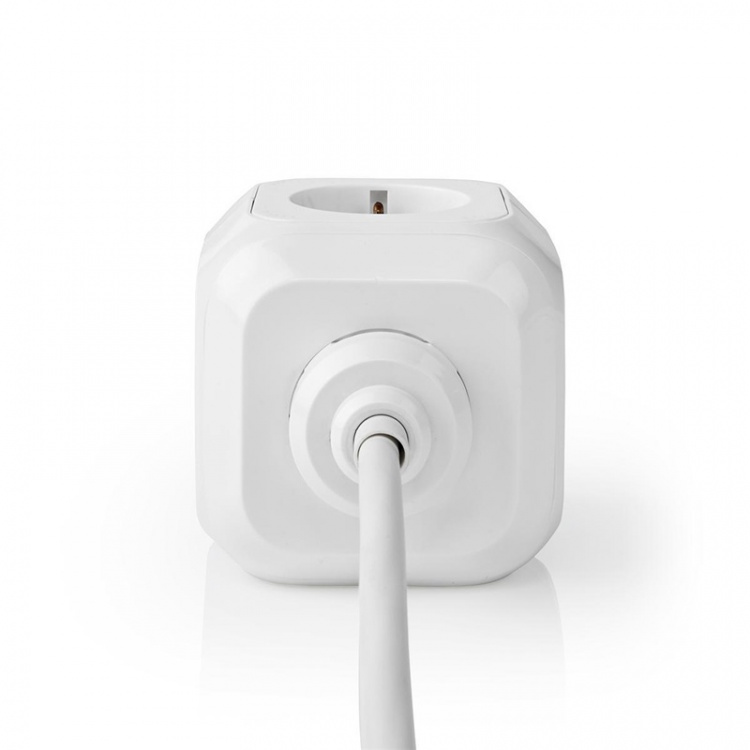 Nedis Udvidelse Socket | Stikprop med sidebens jord / Type F (CEE 7/7) | 4-vejs | 1.50 m | 3680 W | 16 A | Slags jordforbindelse: Sidekontakter | 230 V AC 50/60 Hz | Kontakt Vinkel: 90 ° | H05VV-F 3G1.5mm² | Hvid