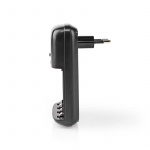 Nedis NiMH batterioplader AA / AAA | 1.2 / 9 V DC | 0.5 A A | Opladning | Euro / Type C (CEE 7/16) | Energi fra batteritype: AA / AAA / E-Block | Sort