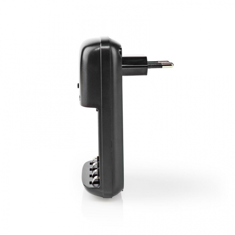 Nedis NiMH batterioplader AA / AAA | 1.2 / 9 V DC | 0.5 A A | Opladning | Euro / Type C (CEE 7/16) | Energi fra batteritype: AA / AAA / E-Block | Sort