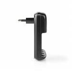 Nedis NiMH batterioplader AA / AAA | 1.2 / 9 V DC | 0.5 A A | Opladning | Euro / Type C (CEE 7/16) | Energi fra batteritype: AA / AAA / E-Block | Sort