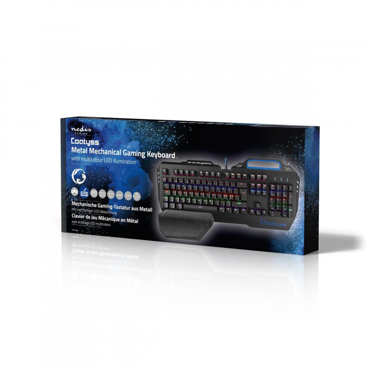 Nedis Wired Gaming Keyboard | USB | Mekaniske Taster | RGB | Nordisk | ND layout | USB Drevet | Strømkabellængde: 1.70 m | Gaming