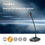 Nedis Streaming og Gaming Mikrofon | Brugt til: Desktop / Notebook | USB | Audio / video / dataforbindelser output: 1x 3.5 mm Audio Out | Indbygget on/off-knap (tænd/sluk) | Hovedtelefonudgang