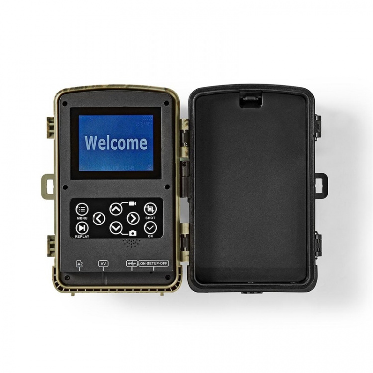 Nedis Vildtkamera | 1080p@30fps | 24.0 MPixel | 5 MPixel CMOS | IP66 | Sort No-Glow IR | Nattesyn | Betragningsvinkel: 90 ° | Bevægelse Sensor | Detektionsvinkel: 120 ° | Detektionsområde: 20.0 m | Skærmstørrelse: 2.4 