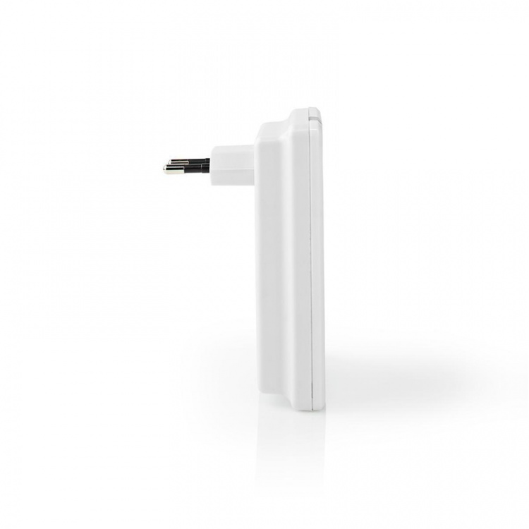 Nedis Trådløst Dørklokke Sæt | Strømforsyning | 220 - 240 V AC 50 Hz | 1x CR2032 | Volume: 80 dB | Signalområde: 300 m | IP44 | Justérbar volume | 36 Melodier | 1 Modtager | Hvid