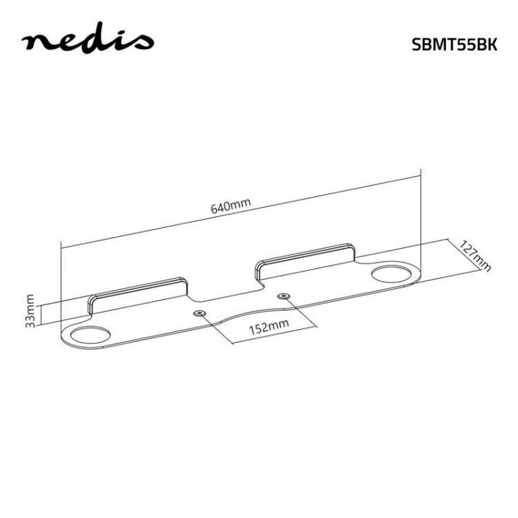 Nedis Soundbar Beslag | Kompatibel med: Sonos® Beam™ | Væg | 5 kg | Fast | ABS / Stål | Sort