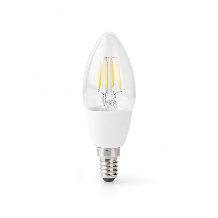 Nedis SmartLife LED Glødepære | E14 | 400 lm | 5 W | Varm Hvid | 2700 K | Glas | Android™ / IOS | Stearinlys | 1 stk Nedis SmartLife LED Glødepære | E14 | 400 lm | 5 W | Varm Hvid | 2700 K | Glas | Android™ / IOS | Stearinlys | 1 stk