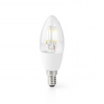 Nedis SmartLife LED Glødepære | E14 | 400 lm | 5 W | Varm Hvid | 2700 K | Glas | Android™ / IOS | Stearinlys | 1 stk Nedis SmartLife LED Glødepære | E14 | 400 lm | 5 W | Varm Hvid | 2700 K | Glas | Android™ / IOS | Stearinlys | 1 stk