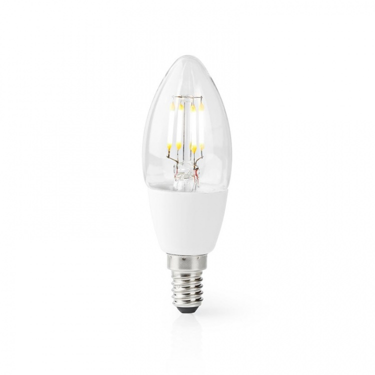 Nedis SmartLife LED Glødepære | E14 | 400 lm | 5 W | Varm Hvid | 2700 K | Glas | Android™ / IOS | Stearinlys | 1 stk Nedis SmartLife LED Glødepære | E14 | 400 lm | 5 W | Varm Hvid | 2700 K | Glas | Android™ / IOS | Stearinlys | 1 stk