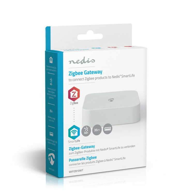 Nedis SmartLife Gateway | Zigbee 3.0 | 40 Enheder | USB Drevet | Android™ / IOS | Hvid