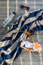 Lord Nelson VICTORY Beach Towel Cabana, Marin/Sand, 80x160 cm