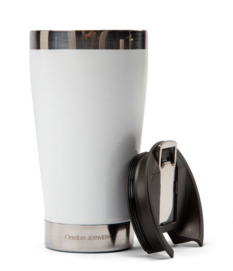 Orrefors Jernverk Vakuumisoleret krus med oplukker, hvid