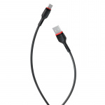 XO USB - USB-C-kabel, 1,0 m, 2,4A, sort