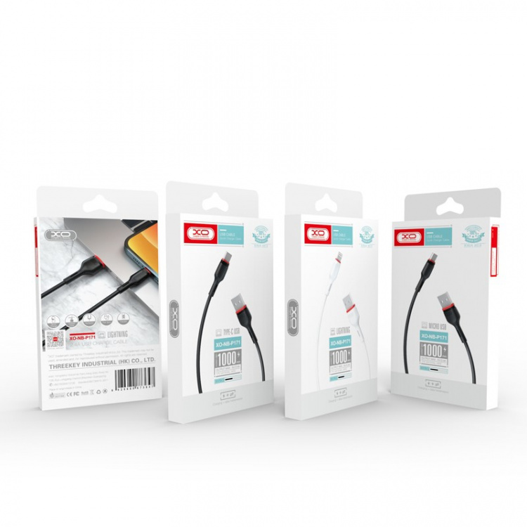 XO USB - USB-C-kabel, 1,0 m, 2,4A, sort