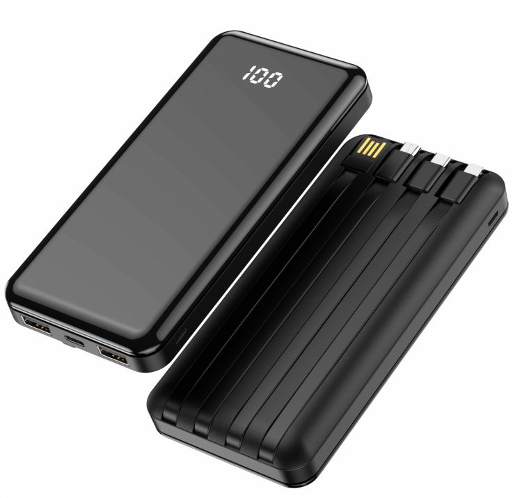 Forever TB-411 Powerbank med kabler, 10 000 mAh