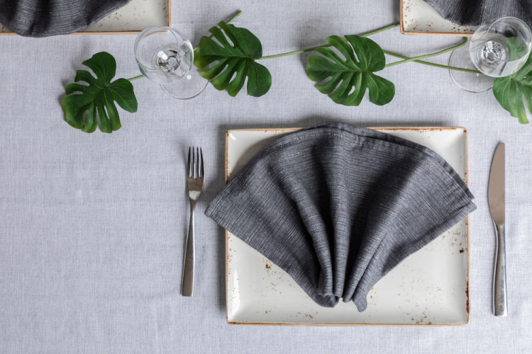 Kosta Linnewäfveri Eliza 6-pack servetter, Mörkgrå