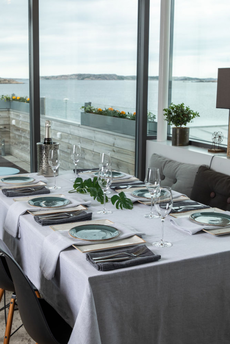 Kosta Linnewäfveri Eliza 6-pack servetter, Mörkgrå