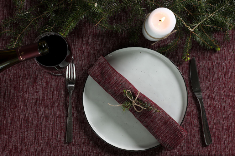 Kosta Linnewäfveri Eliza 6-pack servetter, Vinröd