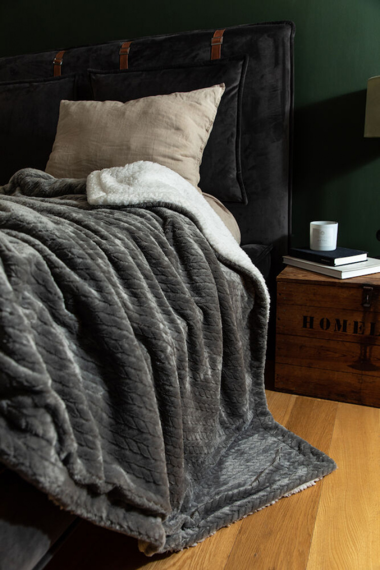 Kosta Linneväfveri Sherpapläd Smeviken, Grå