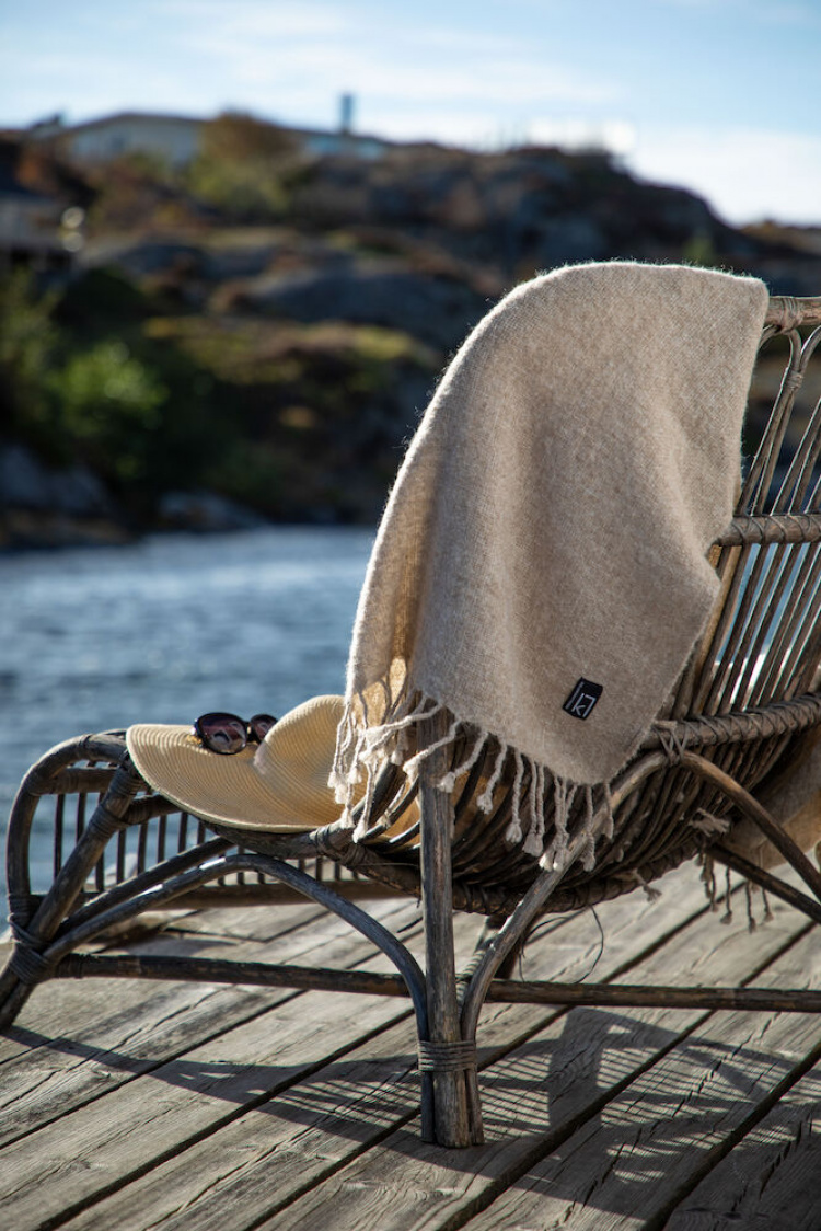 Kosta Linneväfveri Pläd Sjövallen, Beige