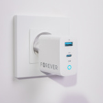 Forever TC-06-33AC PD QC vægoplader 1x USB-C 1x USB 33W
