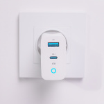 Forever TC-06-45AC GaN PD QC vægoplader 1x USB-C 1x USB 45W