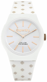Superdry SDSYG166WRG - Ur 38 mm med 5 bar vandtæthed, hvid/guld
