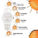 Superdry SDSYG166WRG - Ur 38 mm med 5 bar vandtæthed, hvid/guld