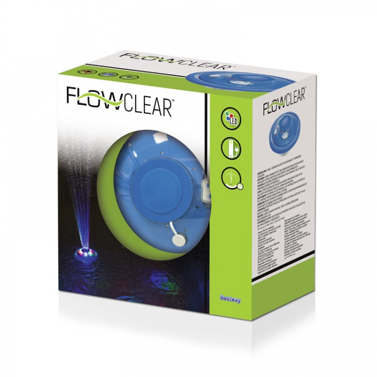 Bestway flydende poolfontæne med flerfarvet lysshow