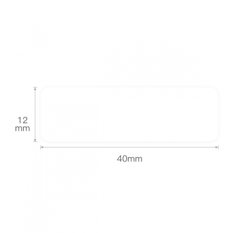 Termiske etiketter til Niimbot D11 etiketteringsmaskine, Selvklæbende, 12x40mm, Hvid