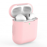 Beskyttelsesetui i silikone til Apple Airpods, pink Beskyttelsesetui i silikone til Apple Airpods, pink