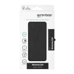 Essentials Motorola G34 PU plånboksfodral med 3-kortplatser, Svart