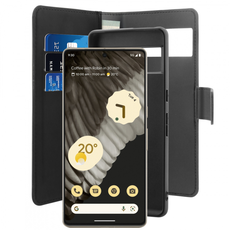 Puro Google Pixel 7 Pro wallet, detachable, black