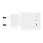 DELTACO USB-C väggladdare 45 W, 2x USB-C PD, slimmad storlek, total effekt 45 W
