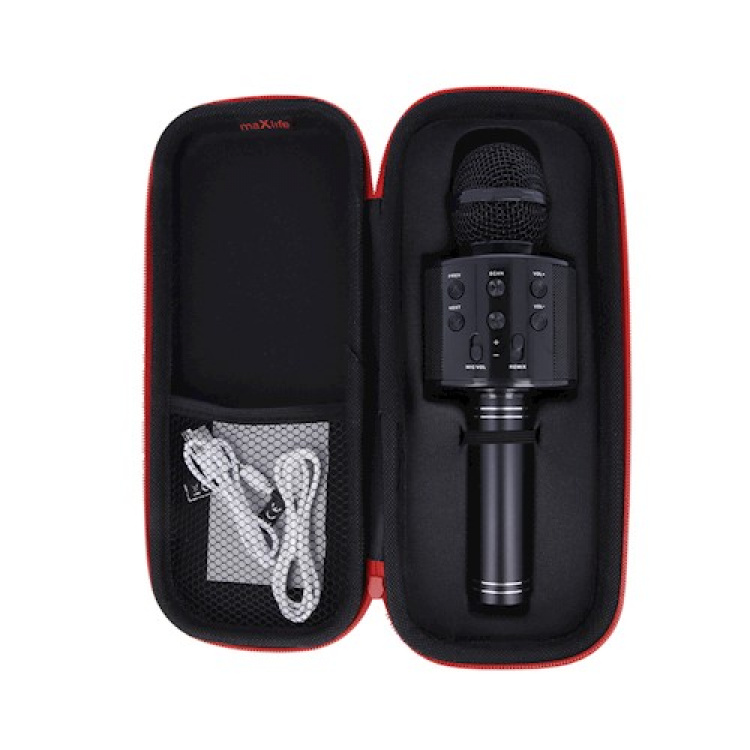 Maxlife-mikrofon med Bluetooth-højttaler inkl. etui, MX-300, sort
