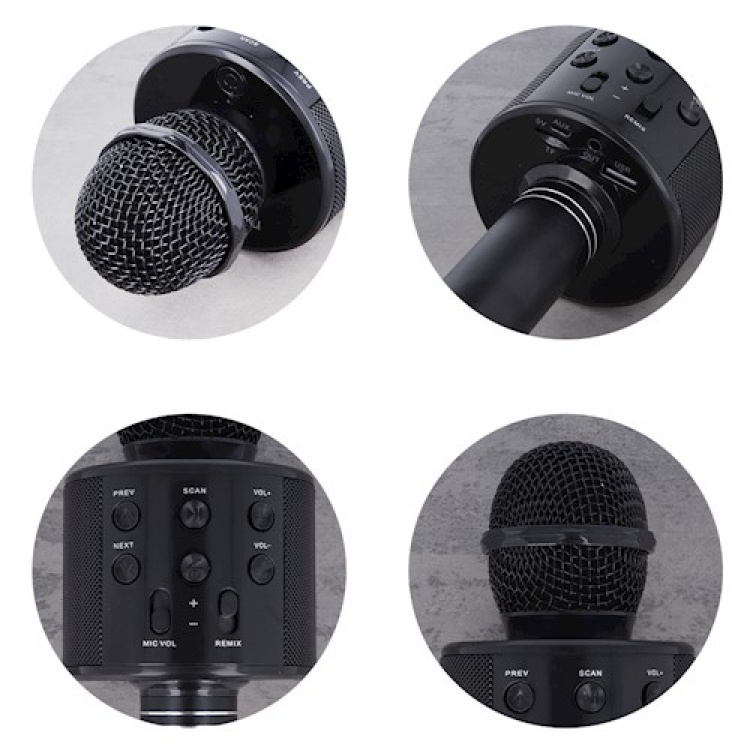 Maxlife-mikrofon med Bluetooth-højttaler inkl. etui, MX-300, sort