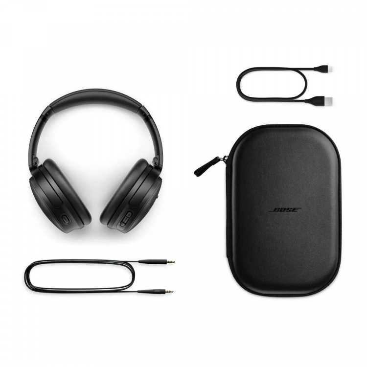 Bose QuietComfort 45 Wireless Bluetooth Noise-Cancelling Headphones, Svart